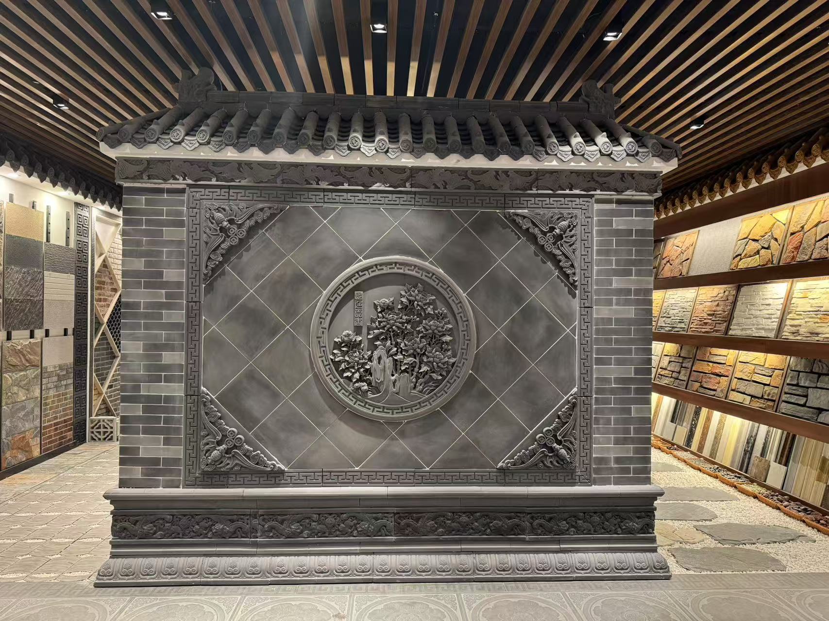 古建青瓦青砖砖雕